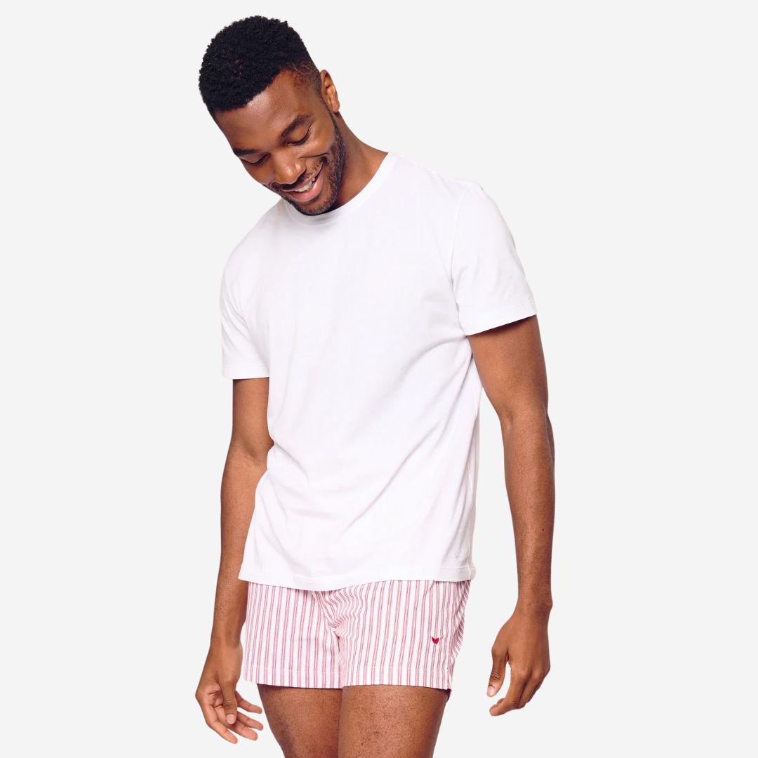 Petite Plume Men's Boxers, COLOR: Antique Red Ticking, SIZE: Medium