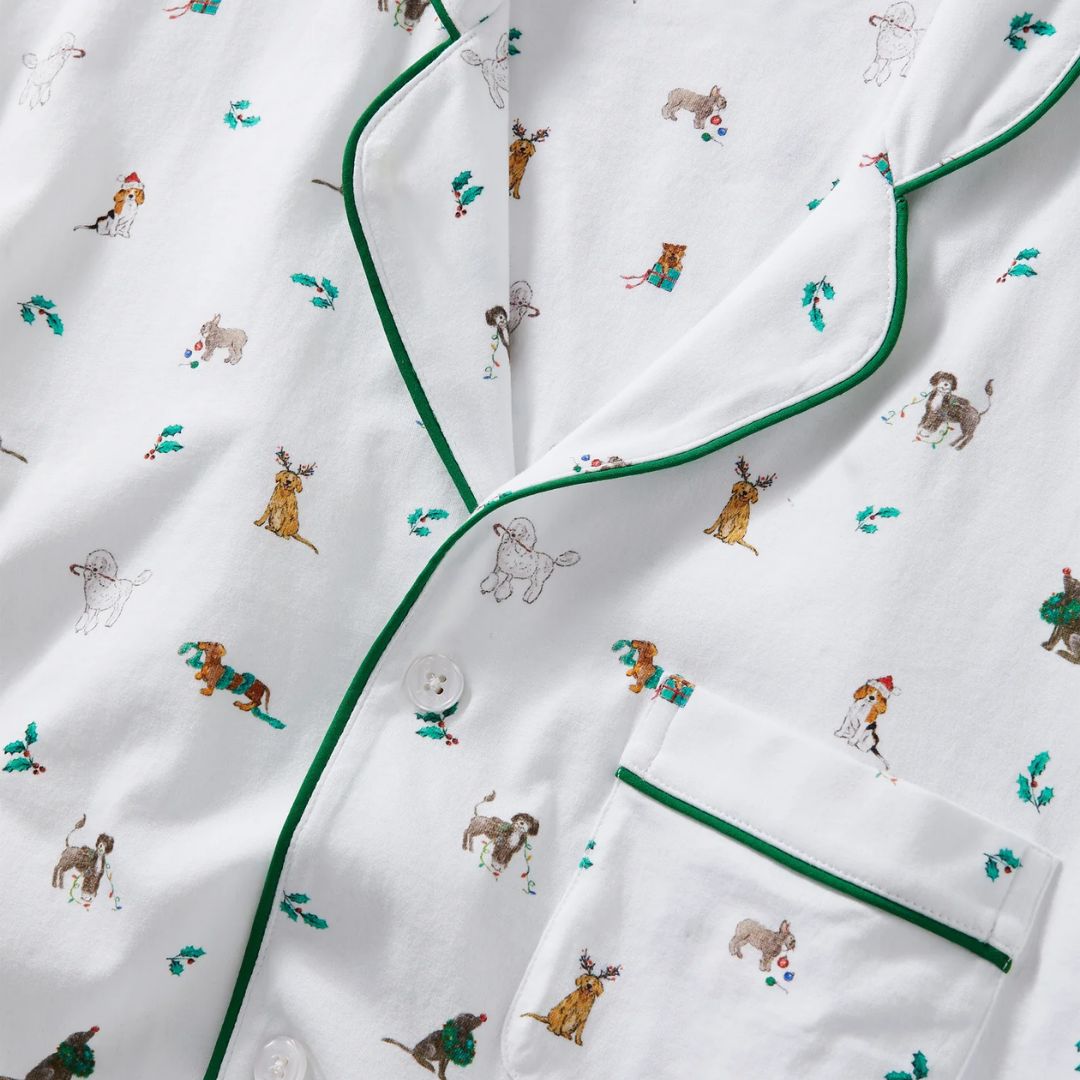Petite Plume Women's Holiday Pima Pajama Set, COLOR: Jingle Paws, SIZE: Small