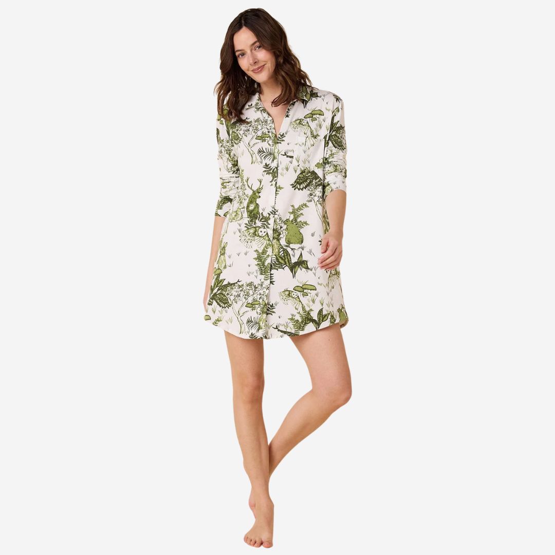 The Cat's Pajamas Woodside Pima Knit Night Shirt, SIZE: Small