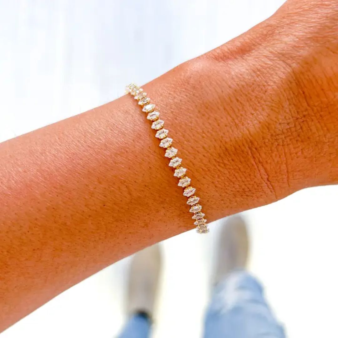 Savvy Bling—Marquise Zircon CZ Precious Stone Bracelet
