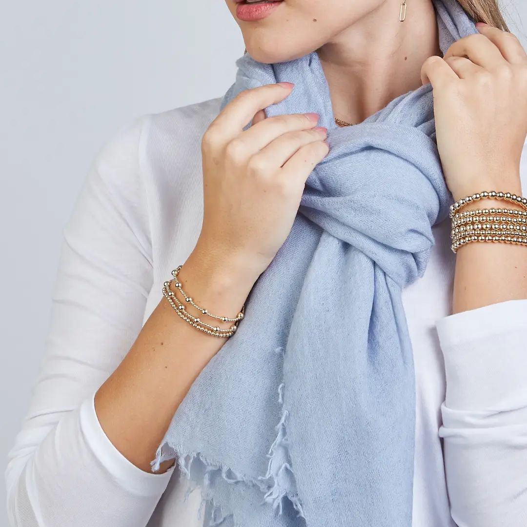 Erin Gray Cashmere Scarf, COLOR: Arctic Blue