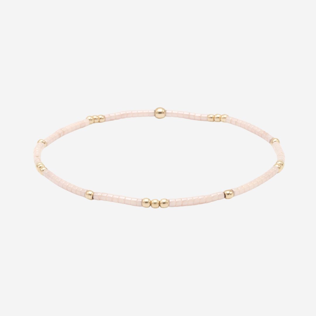 Erin Gray—Gold Filled Waterproof Bracelet, PRODUCT: Newport in Palest Pink—2mm