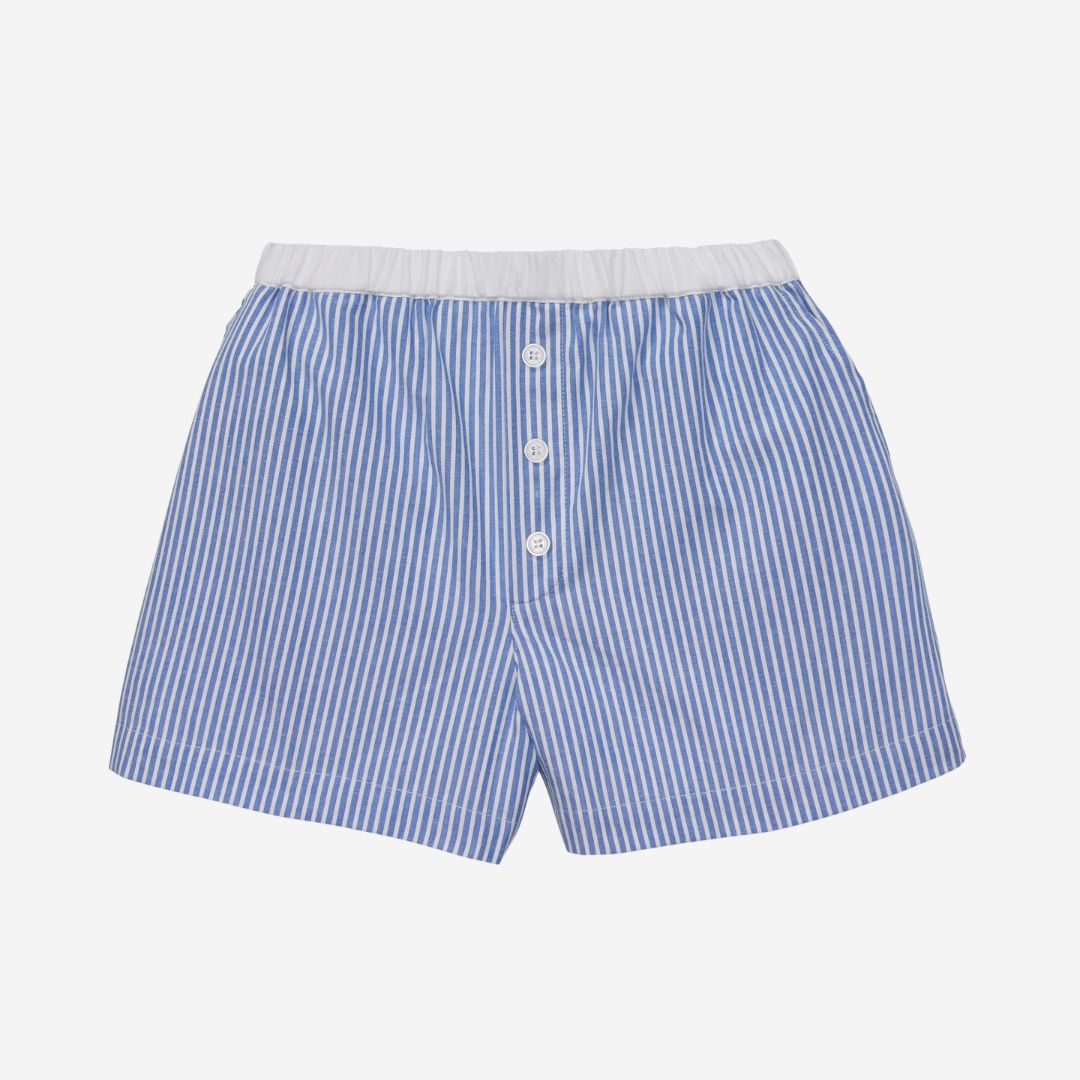 Petite Plume Women's Sleep Shorts, COLOR: French Blue Stripes, SIZE: X-Small