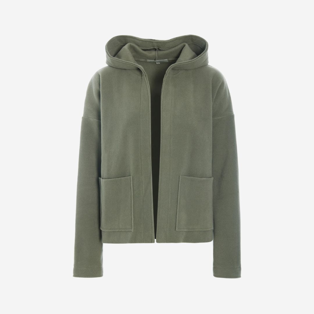 Henriette Steffensen Hood Cardigan, COLOR: Dusty Green, SIZE: Small