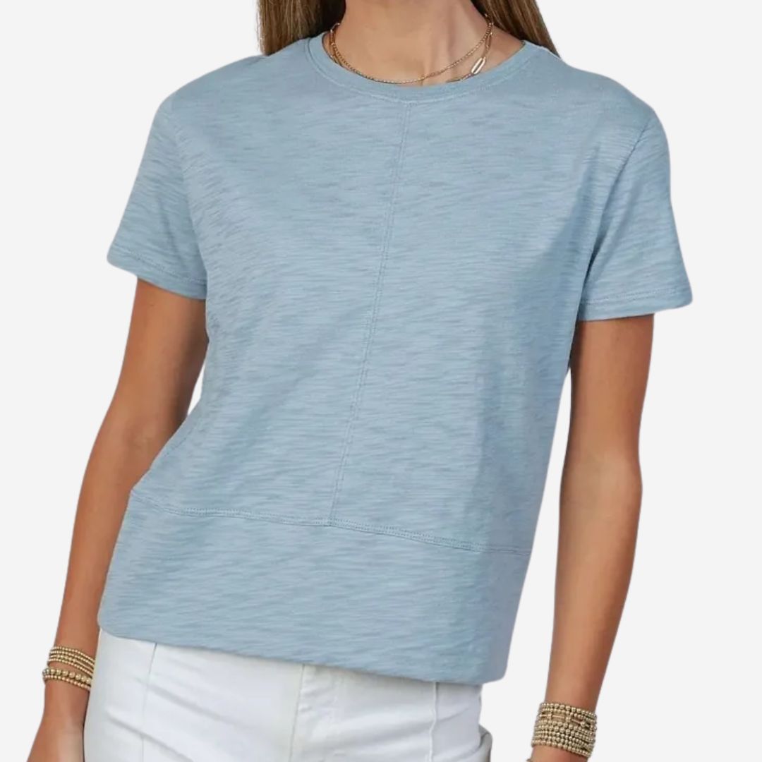 Erin Gray Celia Perfect Length Tee, COLOR: Dusty Blue, SIZE: Small