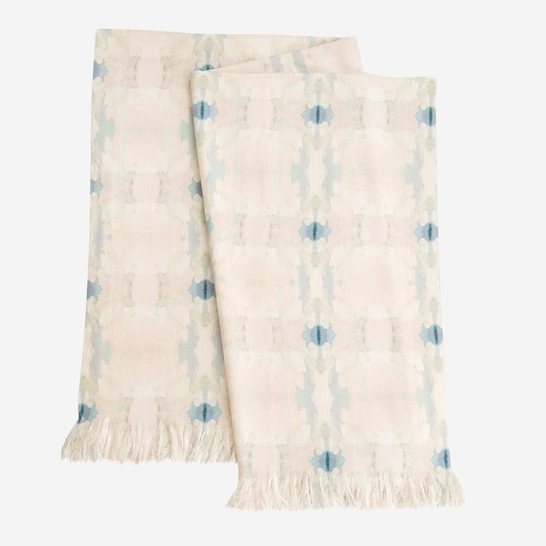 Laura Park Throw Blanket, PATTERN: Coral Bay Pale Blue