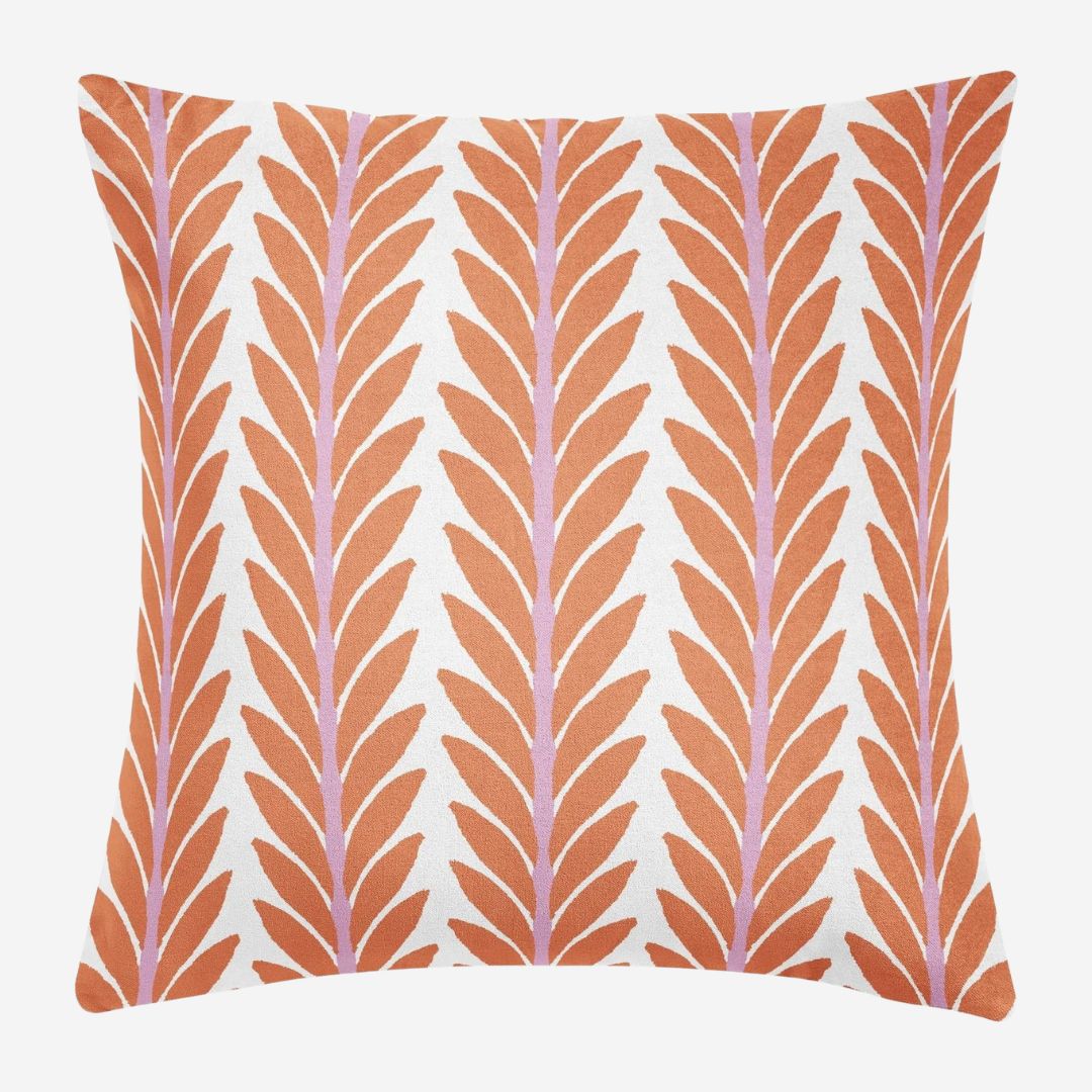 Laura Park Frond Dec Pillow, COLOR: Orange, SIZE: 22 x 22