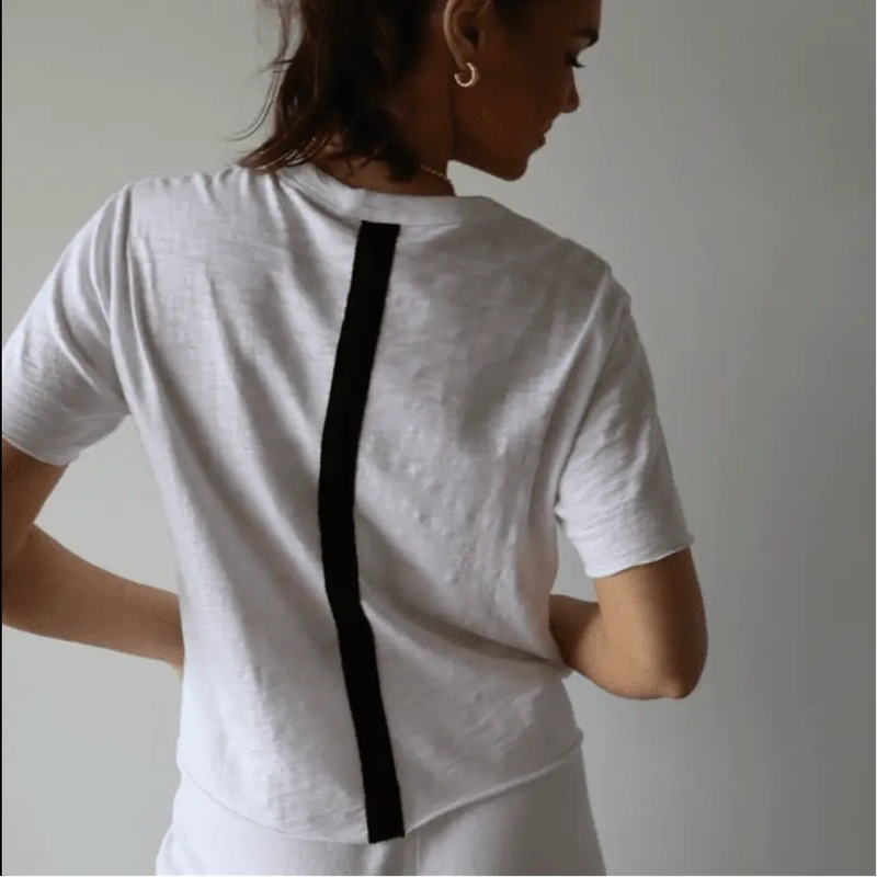 Erin Gray—Relaxed Crew with Stripe Short Sleeve