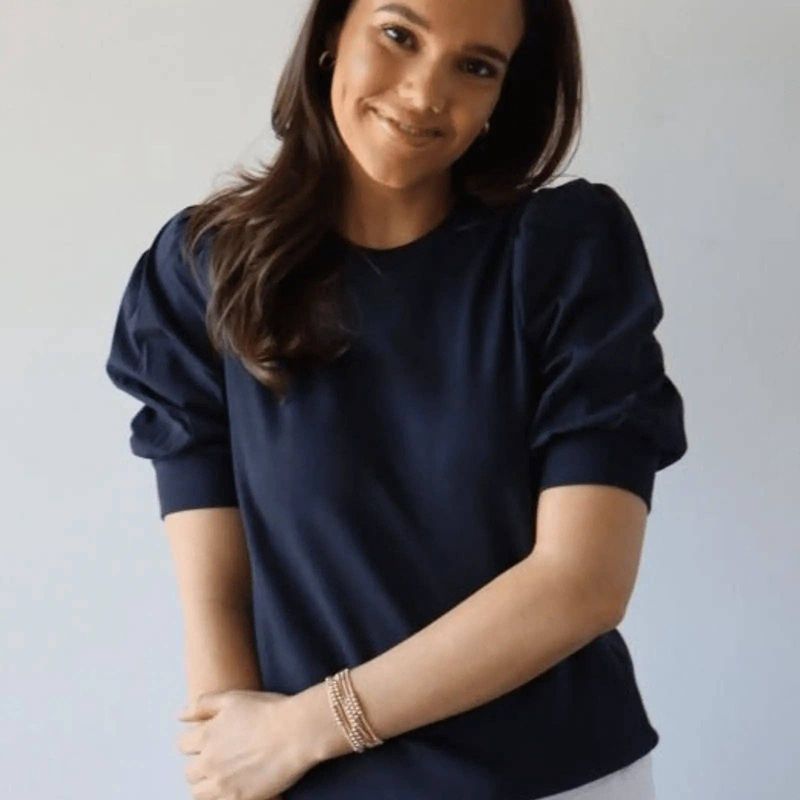 Erin Gray Audrey Puff Sleeve Crewneck
