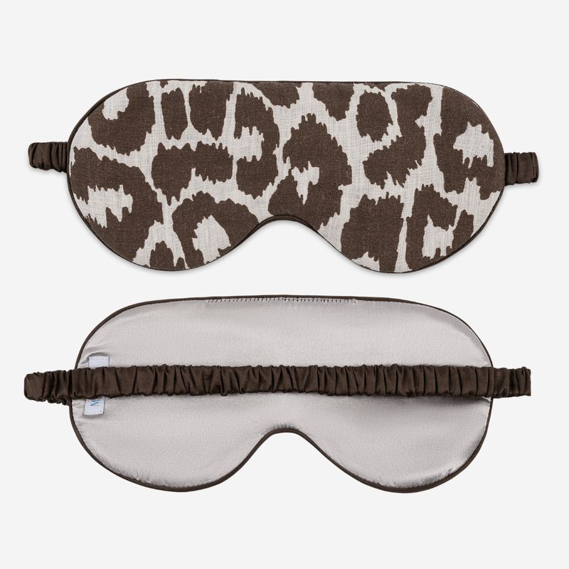 Matouk Iconic Leopard Linen Sleep Mask