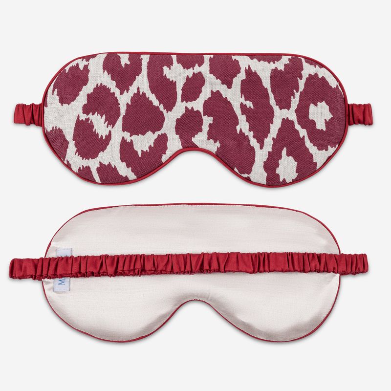 Matouk Iconic Leopard Linen Sleep Mask