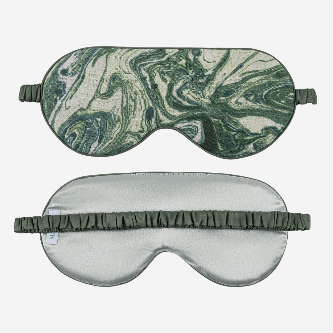 Matouk Balthazar Linen Sleep Mask, COLOR: Emerald