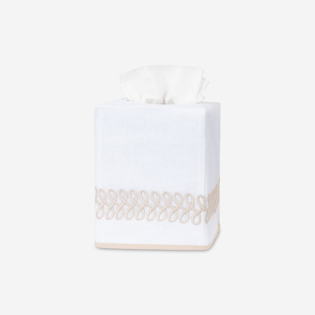 Matouk Astor Braid Tissue Box Cover, COLOR: Dune