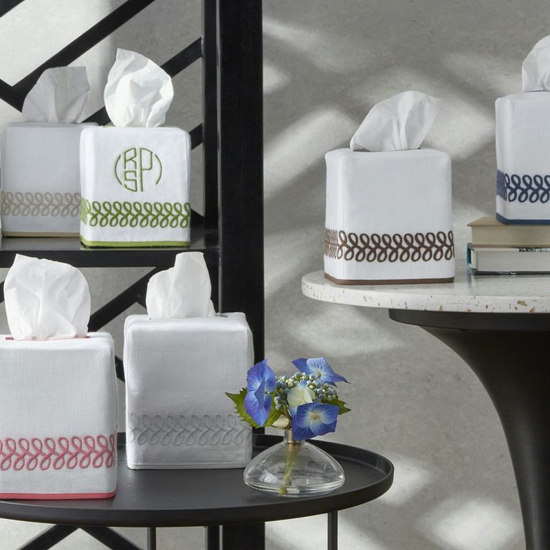 Matouk Astor Braid Tissue Box Cover