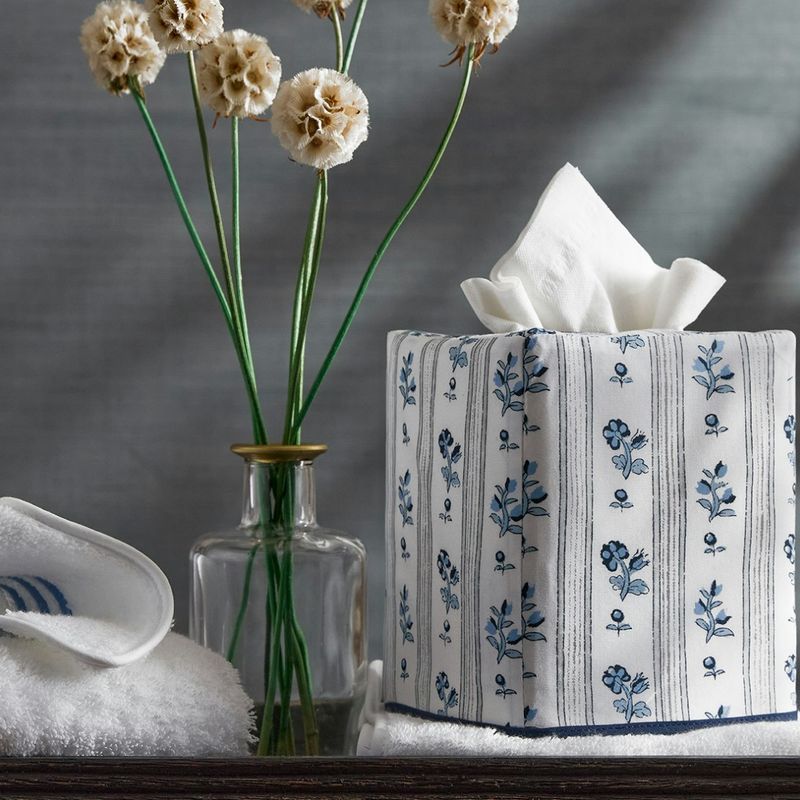 Matouk Cabanon Stripe Tissue Box Cover