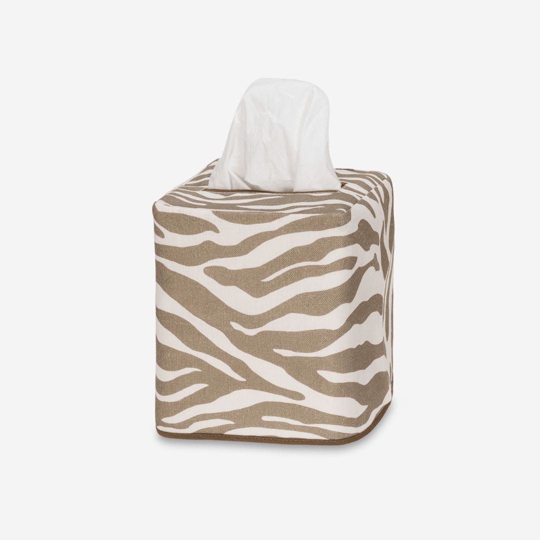 Matouk Regine Linen Tissue Box Cover, COLOR: Coconut