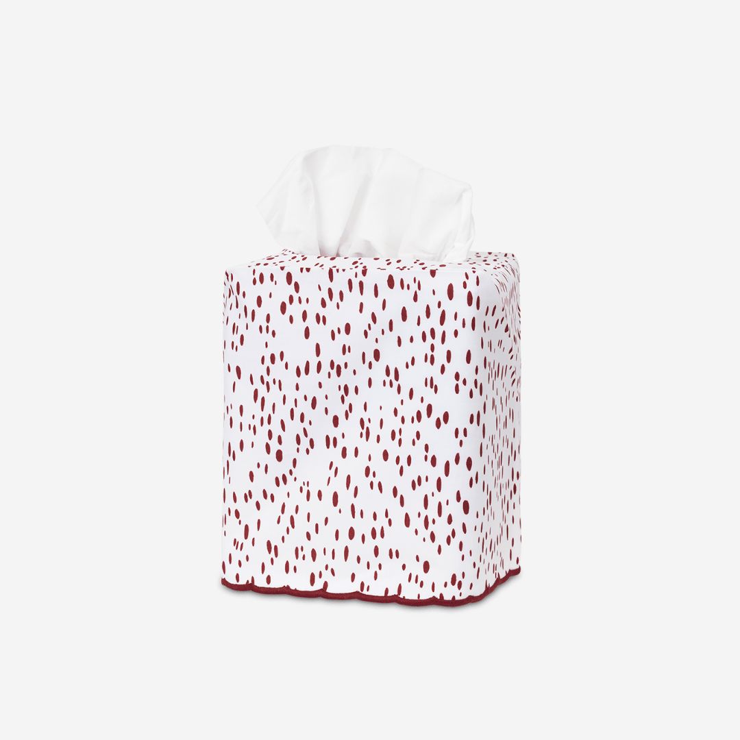 Matouk Celine Tissue Box Cover, COLOR: Redberry