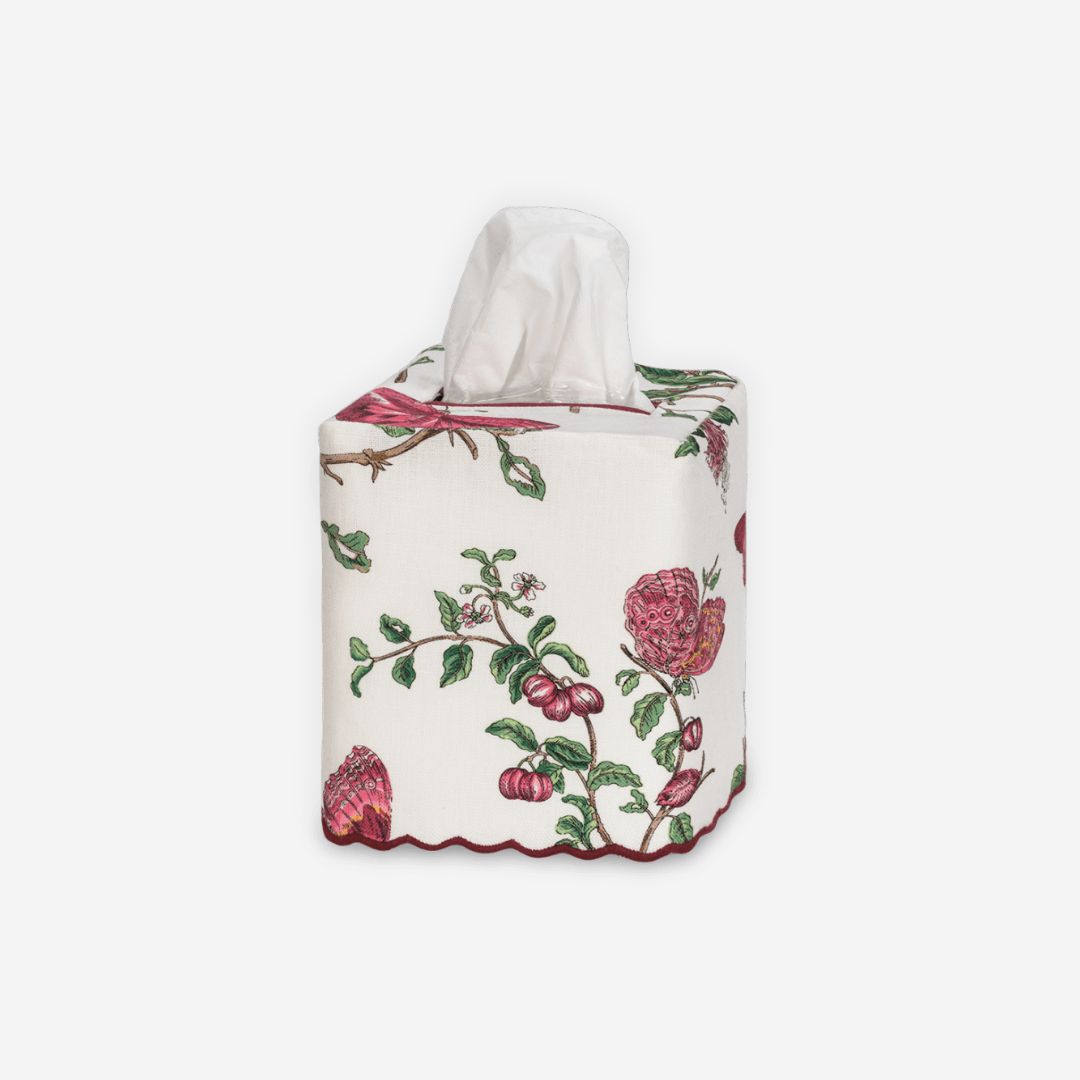 Matouk Baudin Butterfly Linen Tissue Box Cover