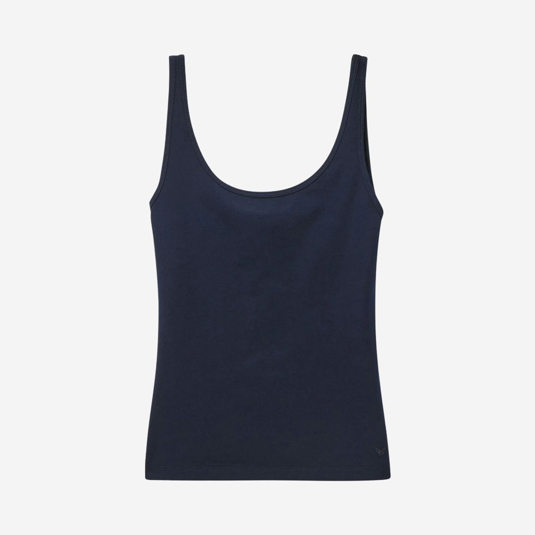 Petite Plume Pima Scoop Tank, COLOR: Navy, SIZE: Small