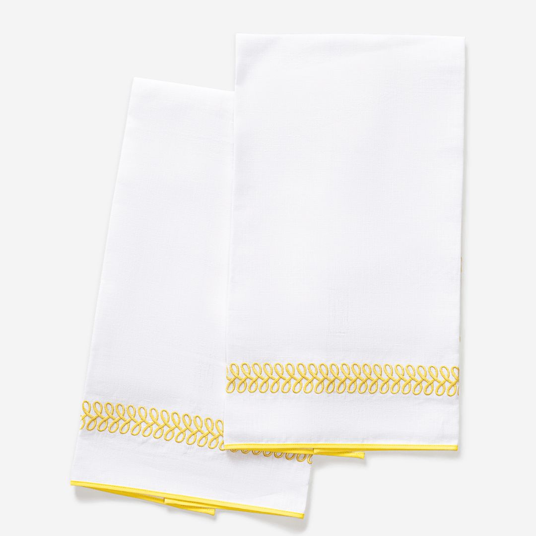Matouk Astor Braid Guest Towels, COLOR: Lemon