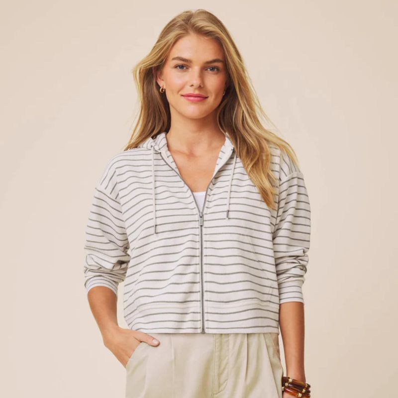 Splendid Kennedy Stripe Zip Up