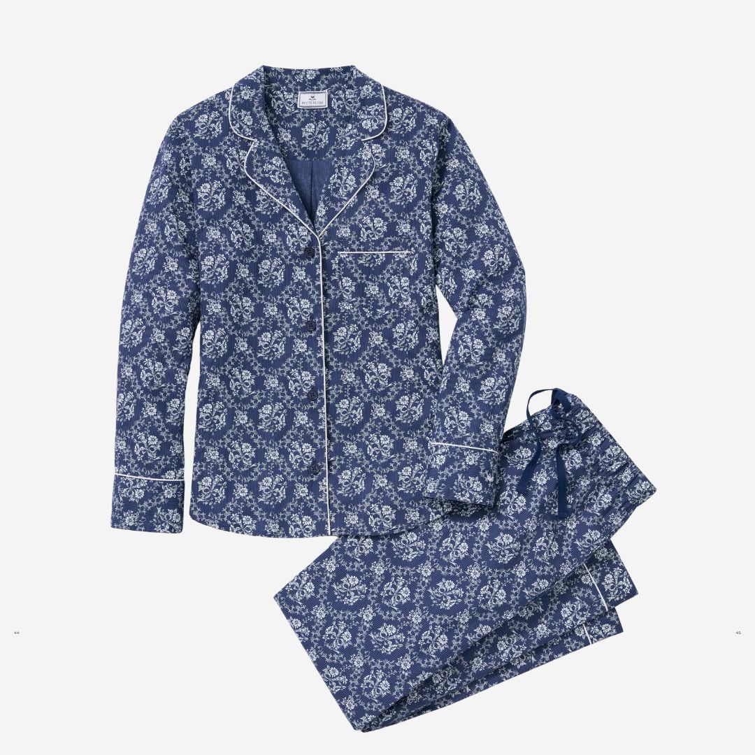 Petite Plume Poplin Pajama Set, PATTERN: Innkeeper Trellis, SIZE: Small
