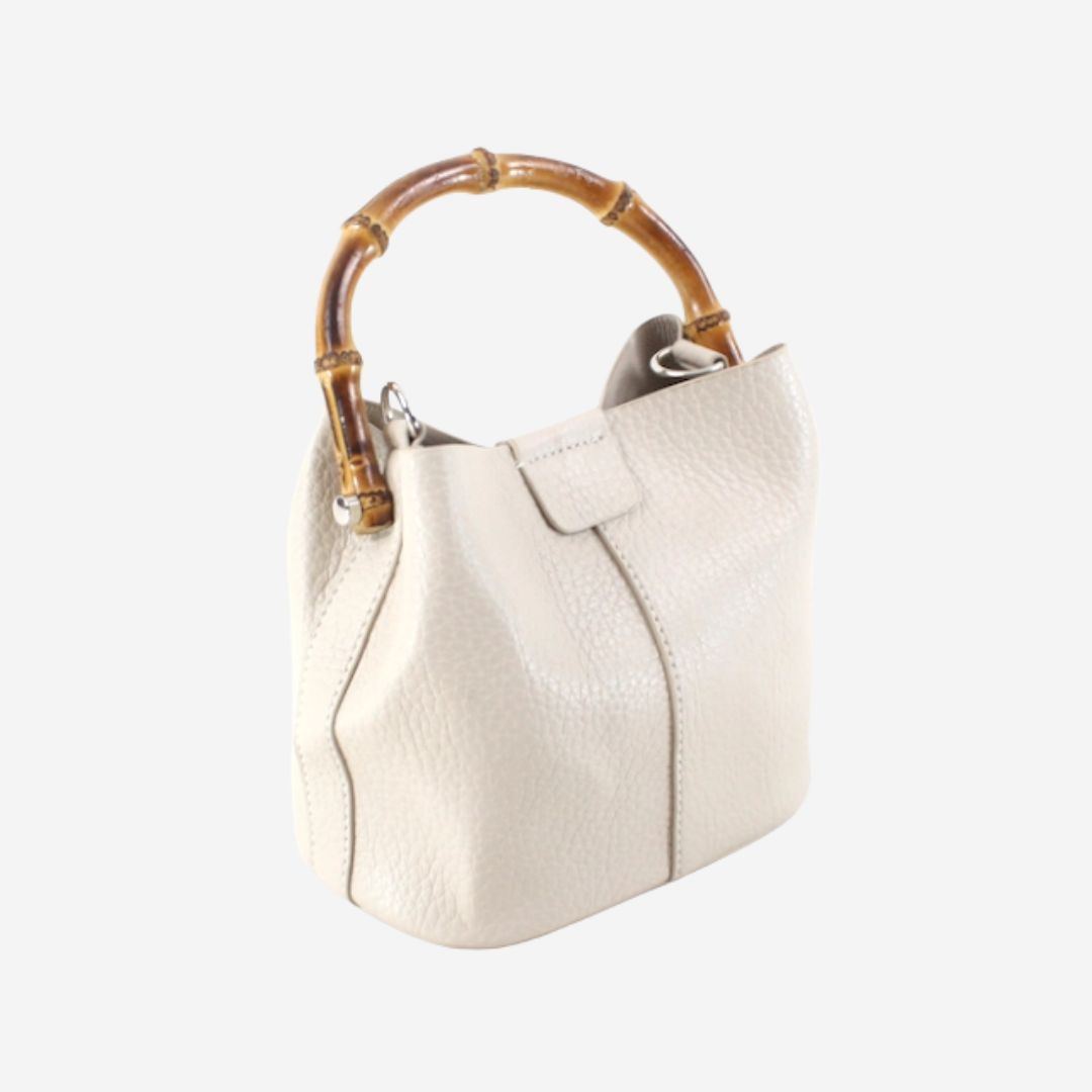 Pretty Persuasions Bamboo Handle Tote, COLOR: Beige