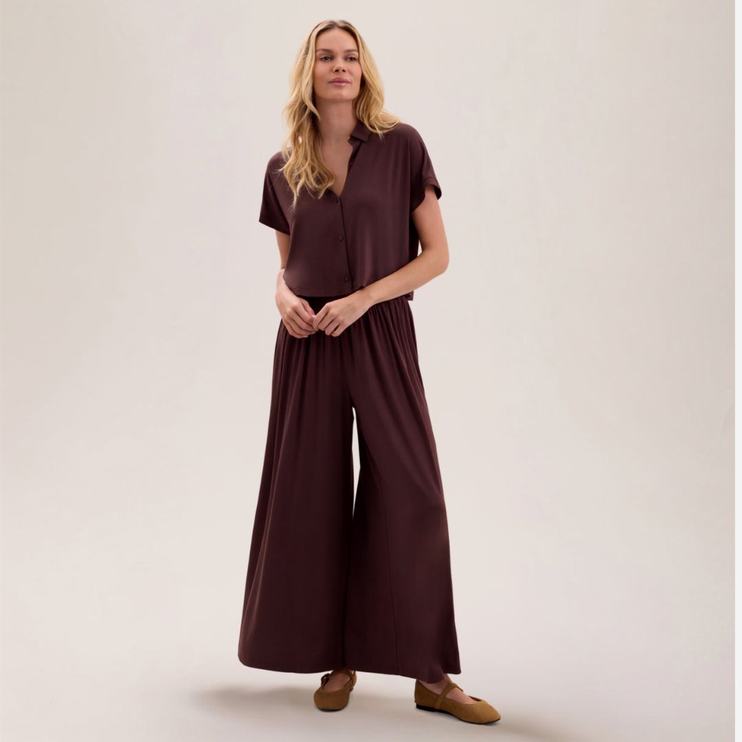 Barefoot Dreams Ultra Soft Jersey Sleep Set, COLOR: Umber, SIZE: X-Small