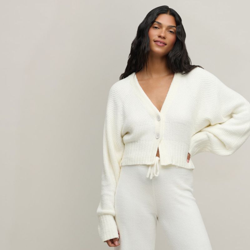 Barefoot Dreams CCL Cotton Ribbed Button Front Cardigan