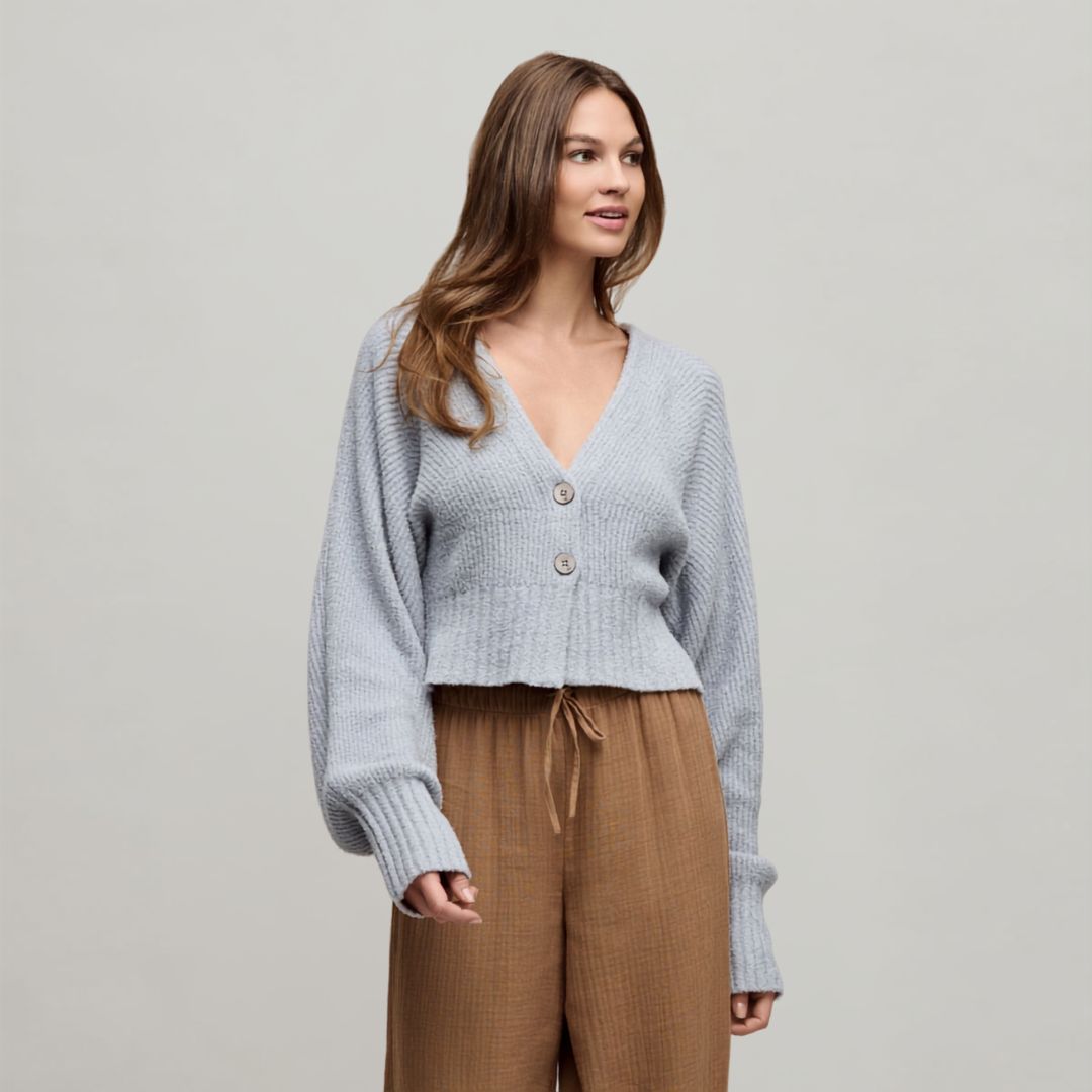 Barefoot Dreams CCL Cotton Ribbed Button Front Cardigan, COLOR: Frost, SIZE: X-Small