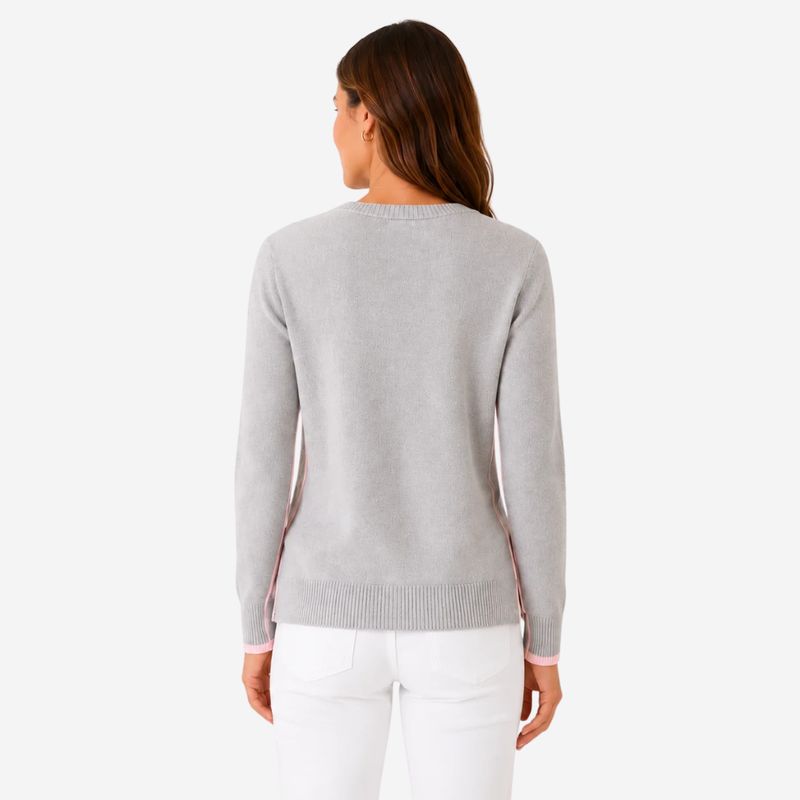 Erin Gray Cashmere Contrast Trim Sweater