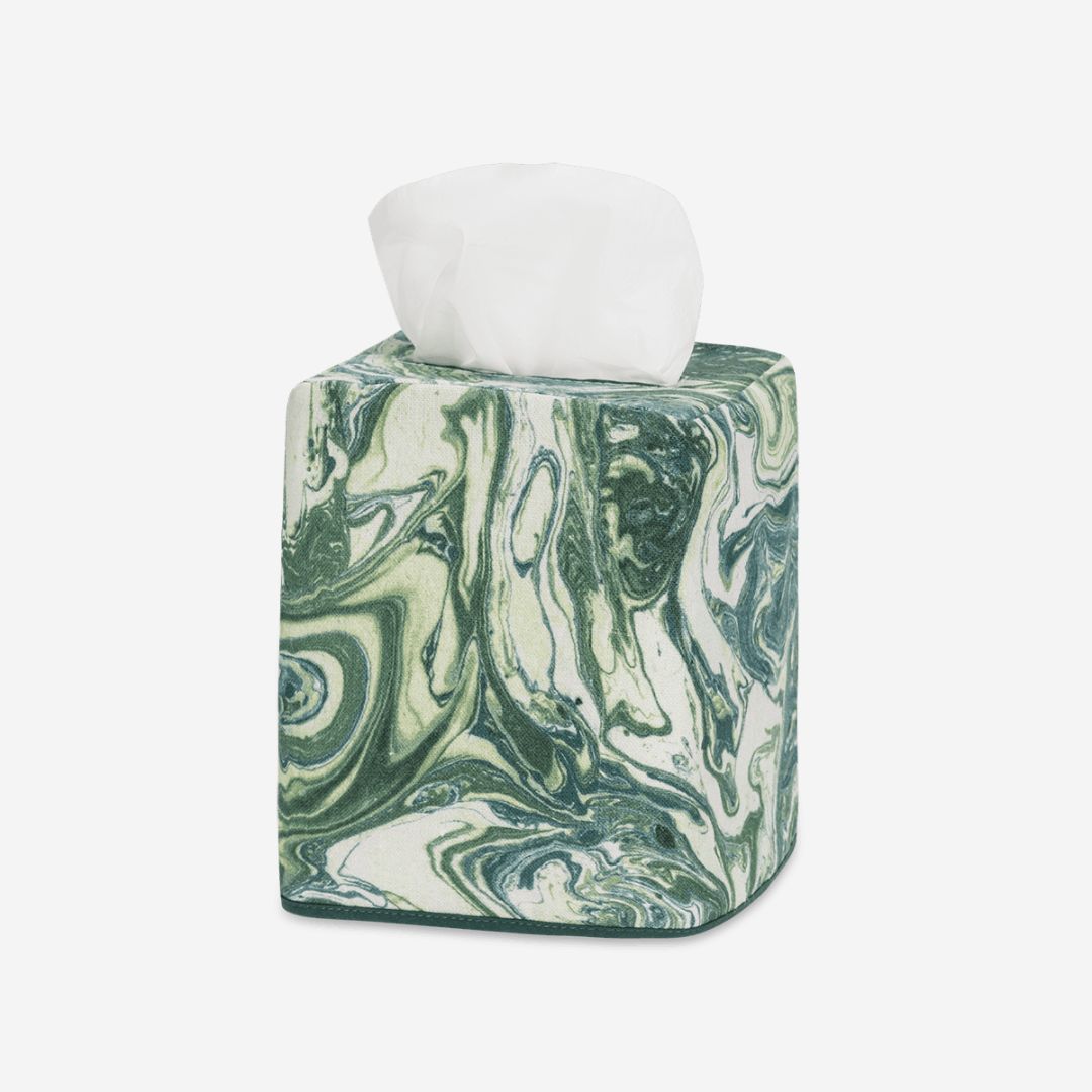 Matouk Balthazar Tissue Box Cover, COLOR: Emerald