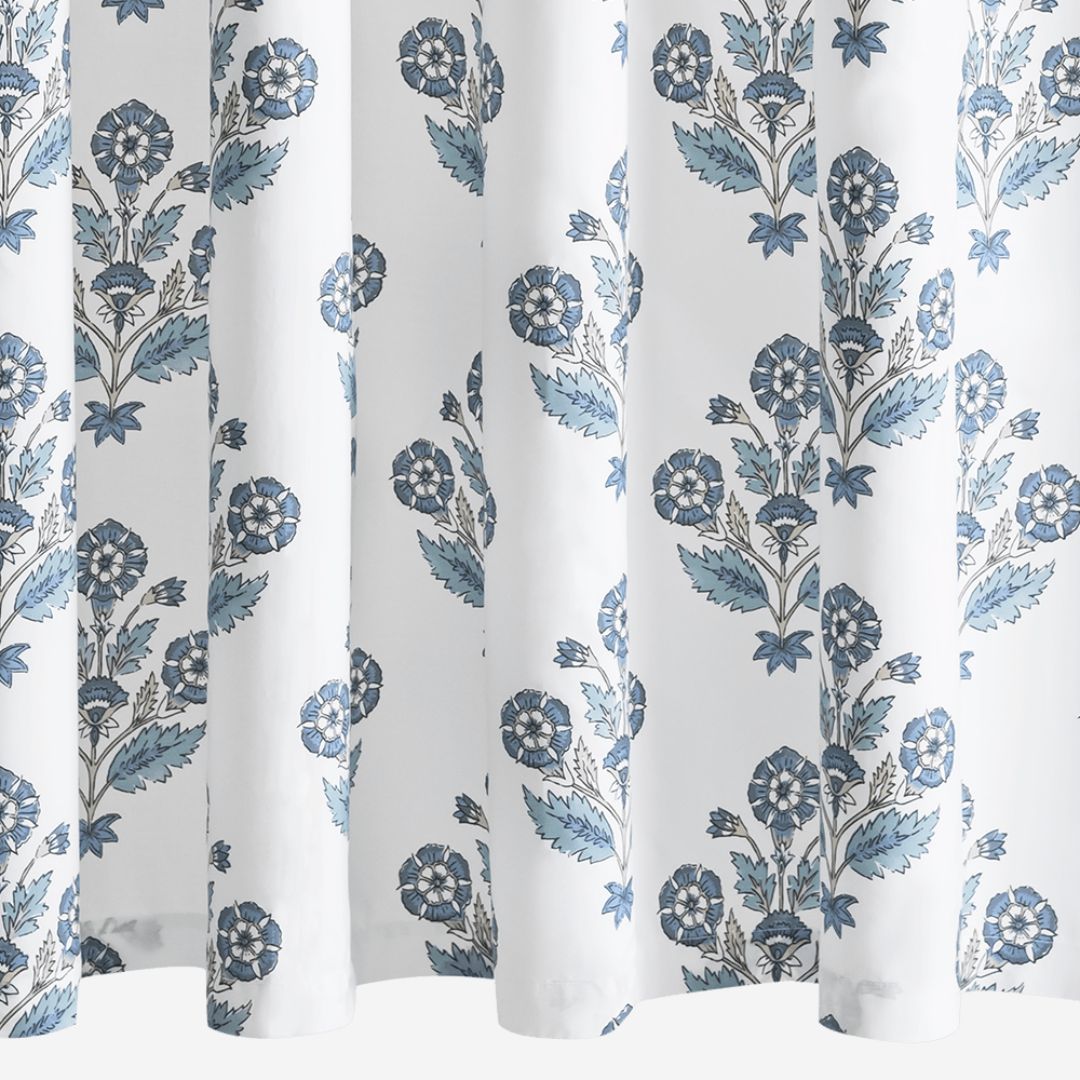 Matouk Dalila Shower Curtain, COLOR: Mineral Blue