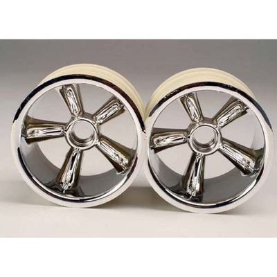TRX-4174 Traxxas TRX Pro-Star Chrome Wheels, Front (2) (for 2.2" Tires) (Legacy)