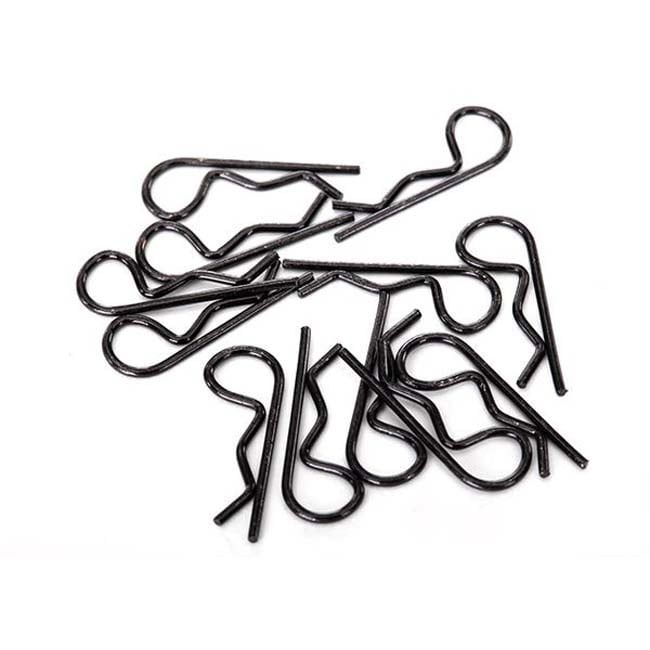 TRX-1834A Traxxas Body clips, black (12) (standard size)