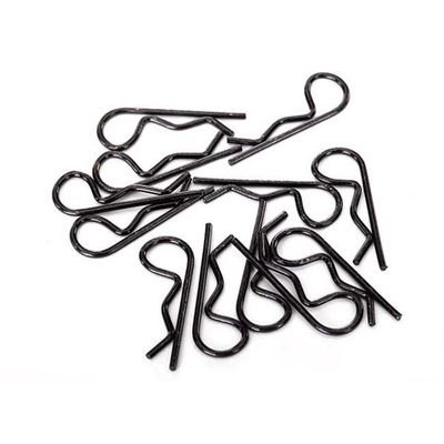 TRX-1834A Traxxas Body clips, black (12) (standard size)