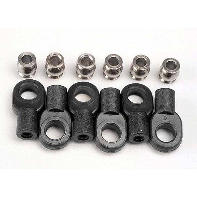 TRX-2742X Traxxas Rod ends, short (6)/ hollow balls (6)