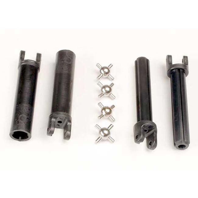 TRX-1951 Traxxas Half shafts, long (external-splined (2) &amp; internal-splined (2)/ metal U-joints (4)