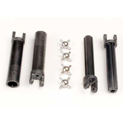 TRX-1951 Traxxas Half shafts, long (external-splined (2) &amp; internal-splined (2)/ metal U-joints (4)