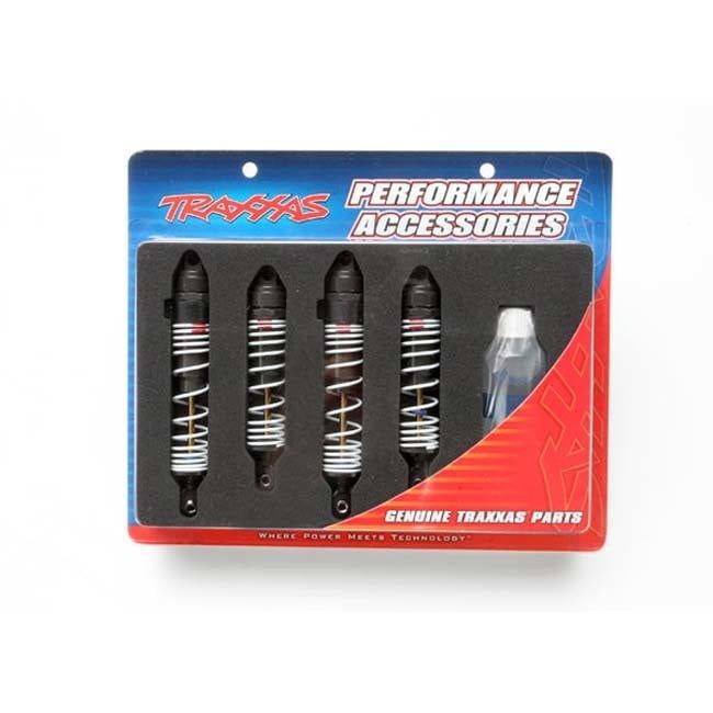 TRX-5862 Traxxas Big Bore shocks (hard-anodized &amp; PTFE-coated T6 aluminum) (assembled with TiN shafts and springs) (front &amp; rear) (4)