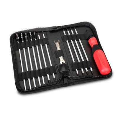 TRX-3415 Traxxas Tool set with pouch (includes 1.5mm, 2.0mm, 2.5mm, 3.0mm, 3.5mm, 4mm drivers/ 4mm, 5mm, 5.5mm, 7mm, 8mm nut drivers/ 2mm, 4mm, 5mm slot screwdrivers/ #00, #0, #1 Phillips screwdrivers