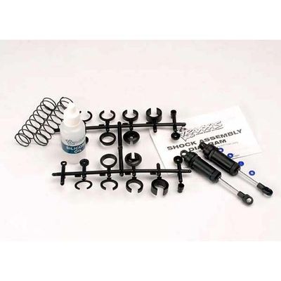 TRX-3760 Traxxas Ultra Shocks (black) (long) (complete w/ spring pre-load spacers &amp; springs) (front) (2)