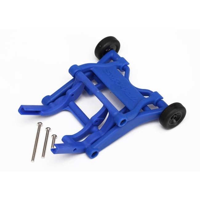 TRX-3678X Traxxas Wheelie bar, assembled (blue) (fits Slash, Stampede®, Rustler®, Bandit series)