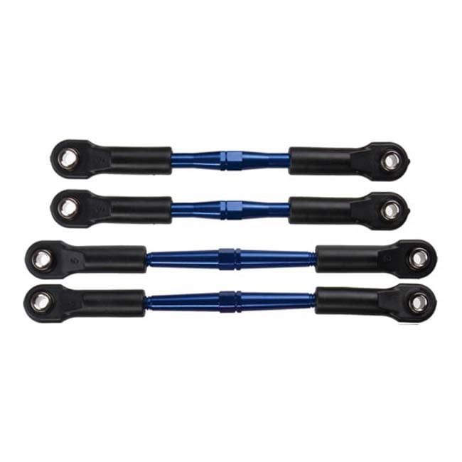 TRX-3741A Traxxas Turnbuckles, aluminum (blue-anodized), camber links, front, 39mm (2), rear, 49mm (2) (assembled w/rod ends &amp; hollow balls)/ wrench