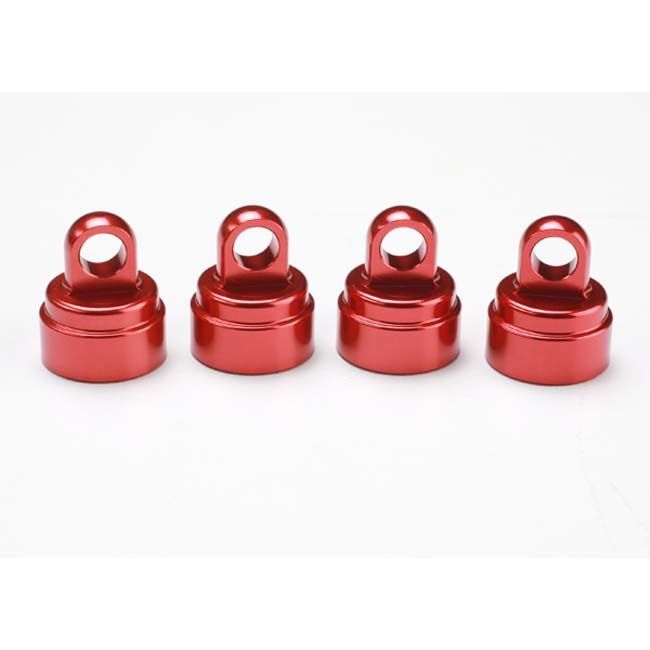 TRX-3767X Traxxas Shock caps, aluminum (red-anodized) (4) (fits all Ultra Shocks)