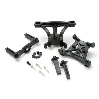 TRX-5314 Traxxas Body mounts, front &amp; rear/ body mount posts, front &amp; rear/ 2.5x18mm screw pins (4)/ 4x10mm BCS (1)