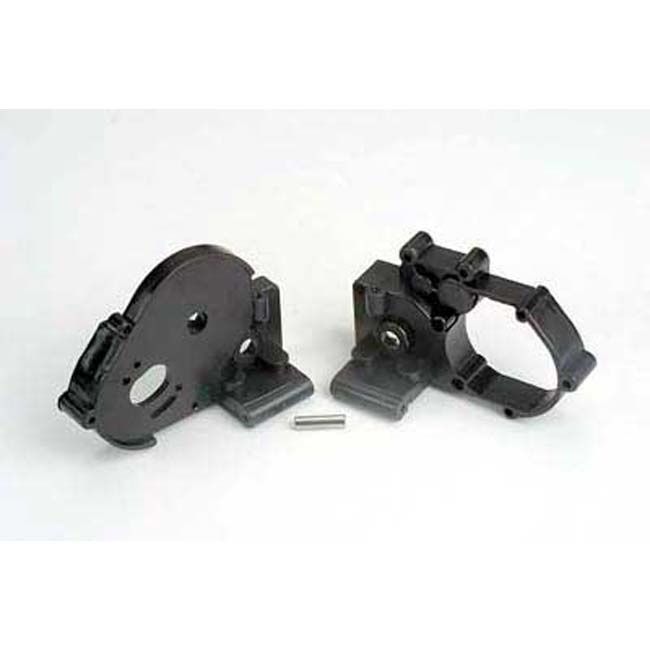 TRX-3691 Traxxas Gearbox halves (l&amp;r) (black) w/ idler gear shaft