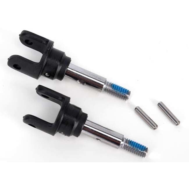 TRX-6854X Traxxas Stub axles, front, heavy duty (2)/ yokes (2)/ pins (4)