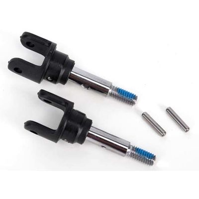 TRX-6854X Traxxas Stub axles, front, heavy duty (2)/ yokes (2)/ pins (4)