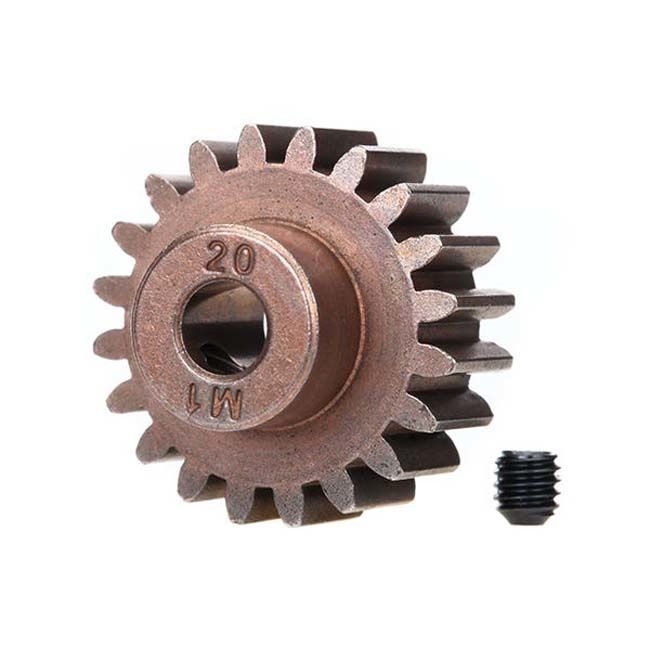 TRX-6494X Traxxas Gear, 20-T pinion (1.0 metric pitch) (fits 5mm shaft)/ set screw (compatible with steel spur gears)